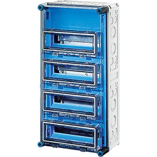 Hensel Mi-Automatengehäuse, 48 TE, mit 4 Klappdeckeln, o. PE- und N-Klemmen