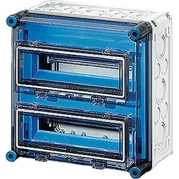 Hensel Mi-Automatengehäuse, 24 TE, mit 2 Klappdeckeln, o. PE- und N-Klemmen