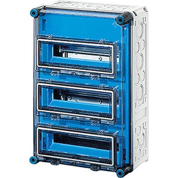 Hensel Mi-Automatengehäuse, 36 TE, mit 3 Klappdeckeln, o. PE- und N-Klemmen