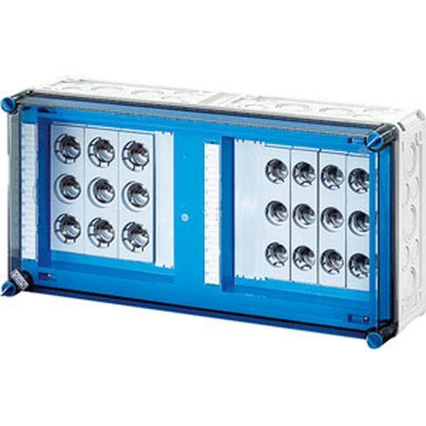 Hensel Mi-Sicherungsgehäuse, 4x3x25A, DII, E27 auf Sammelschiene 630 A, 5polig