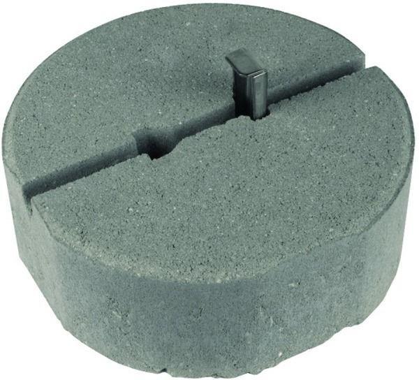 Betonsockel C45/55 8,5kg m. Keiltechnik D 240mm H 90mm Fangstangen D10/16mm-SET-