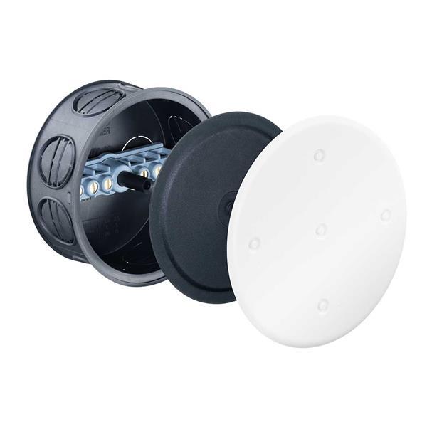 Kaiser Unterputz Verbindungsdose, mit Klemmstein, 6-polig, mit Putzscheibe, mit