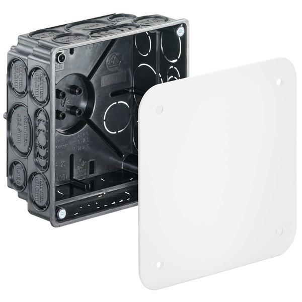 Kaiser Unterputz Verbindungskasten, 107 x 107 x 57 mm, mit Deckel, mit Gerätesch