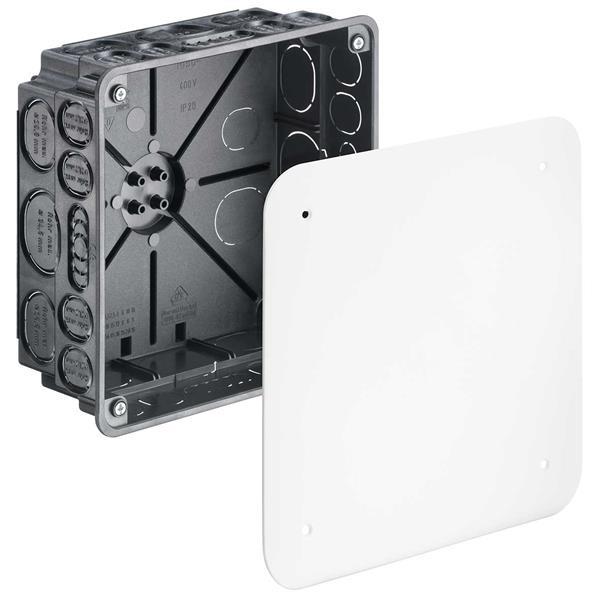 Kaiser Unterputz Verbindungskasten, 159 x 159 x 75 mm, mit Deckel, mit Gerätesch