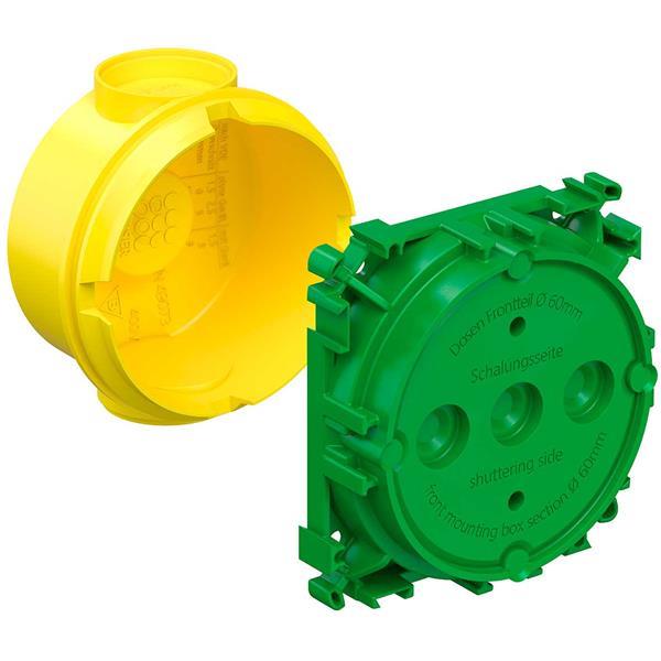 Kaiser Betonbau Gerätedose, mit Putzhaut, mit Stützelementaufnahme, Tiefe 58 mm