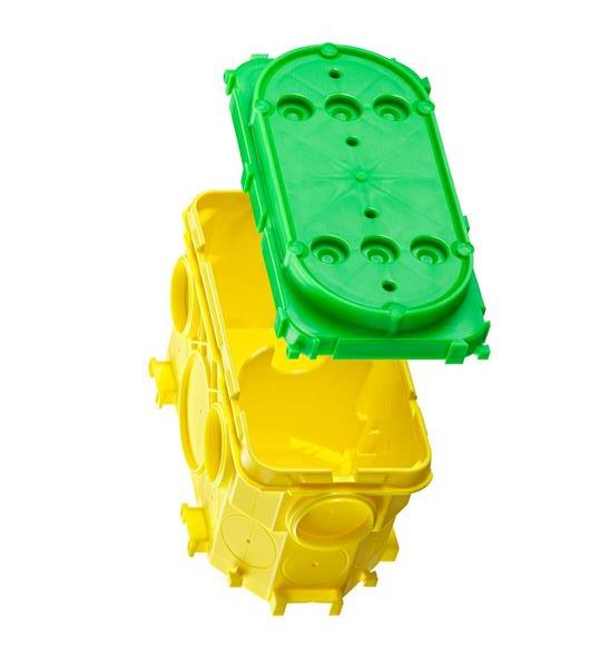 Kaiser Betonbau, Doppel-Geräte-Verbindungsdose, 2-teilig, mit Putzhaut, Auslassö