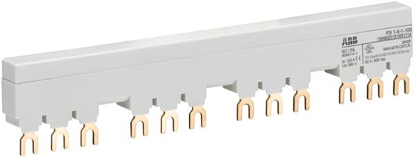 ABB PS1-4-1-100 3-Phasen-Sammelschiene für 4 MS116 / MS132 mit 1 HK/SK, Ie=100A