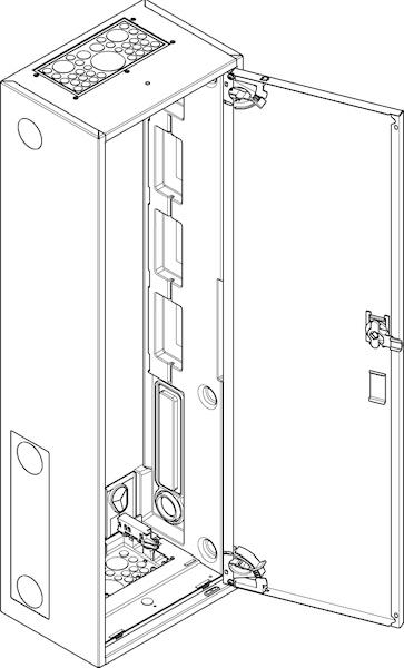 ABN Wandgehäuse schutzisoliert IP43 BxHxT: 300x950x210mm
