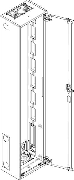 Wandgehäuse schutzisoliert IP43 BxHxT: 300x1400x210mm