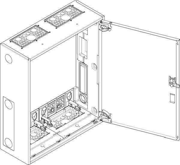 ABN Wandgehäuse schutzisoliert IP43 BxHxT: 550x650x210mm