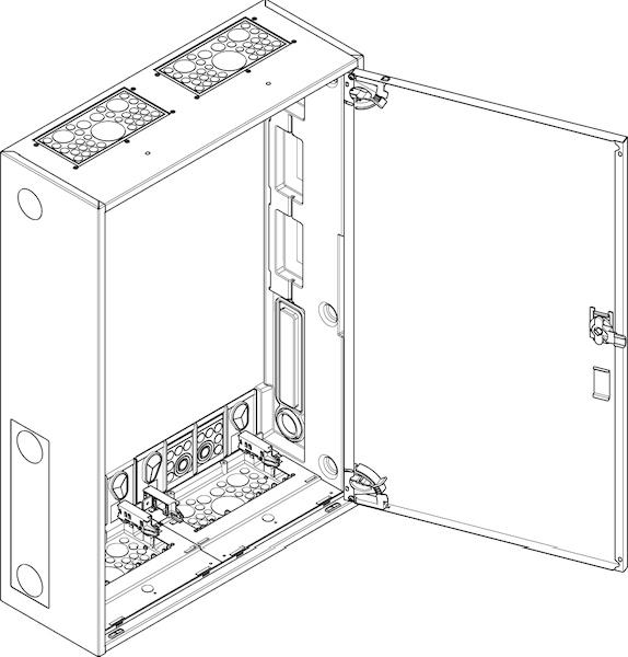ABN Wandgehäuse schutzisoliert IP43 BxHxT: 550x800x210mm