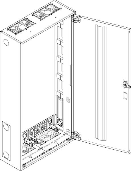 ABN Wandgehäuse schutzisoliert IP43 BxHxT: 550x1100x210mm
