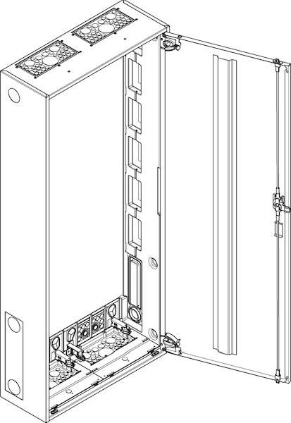 Wandgehäuse schutzisoliert IP43 BxHxT: 550x1250x210mm