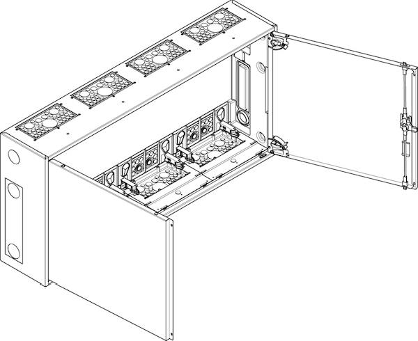 ABN Wandgehäuse schutzisoliert IP43 BxHxT: 1050x500x210mm