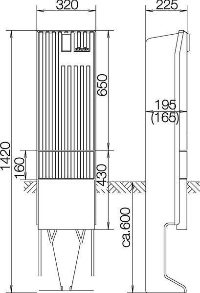 ABN Anschlusssäule mit Montageplatte, 1 Zylinder eingebaut
