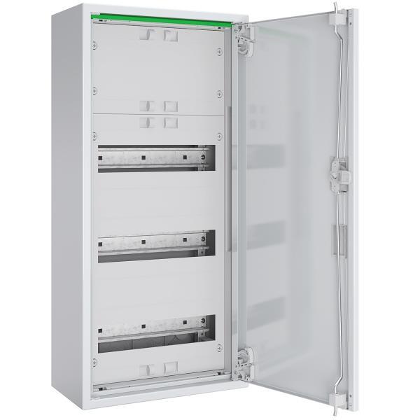 ABN Feldverteiler AP T:160mm mit Volltür 36TE-REG / 12TE-Klemmen 1x4-reihig