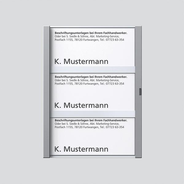 Siedle TM 611-3, BTM 650-3 SM Namensschild komplett