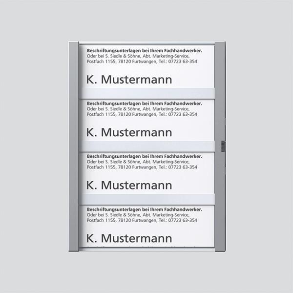 Siedle TM 611-4, BTM 650-4 SM Namensschild komplett