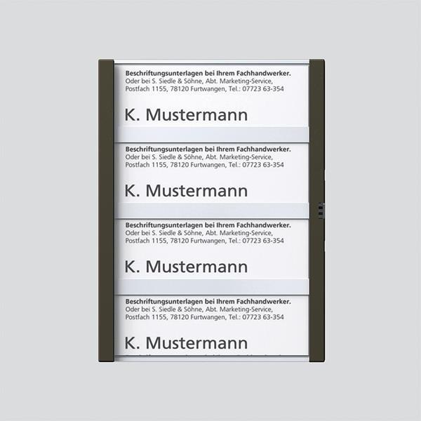 Siedle TM 612-4, BTM 650-04 GM Namensschild komplett