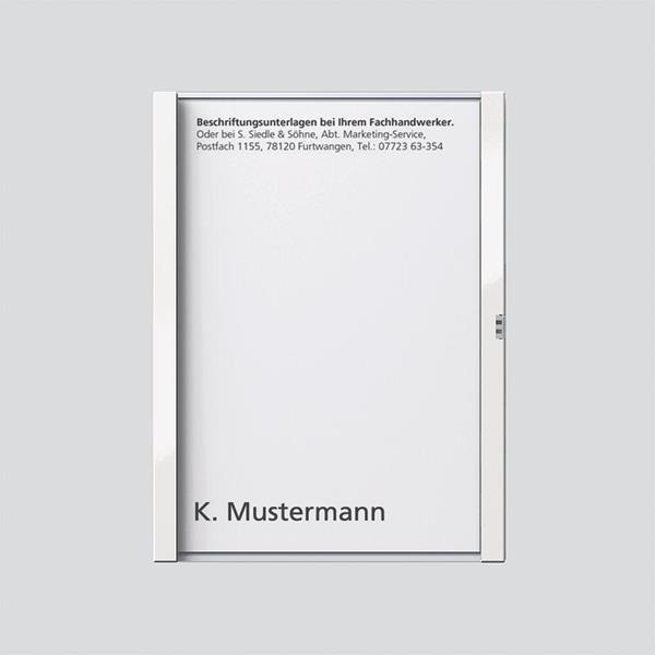 Siedle TM 612-1, BTM 650-01 WH Namensschild komplett