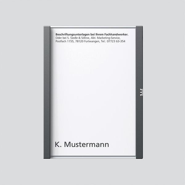 Siedle TM 612-1, BTM 650-01 DG Namensschild komplett