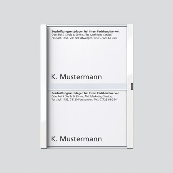 Siedle TM 612-2, BTM 650-02 WH Namensschild komplett