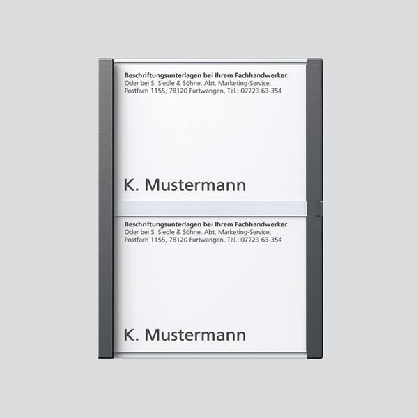 Siedle TM 612-2, BTM 650-02 DG Namensschild komplett