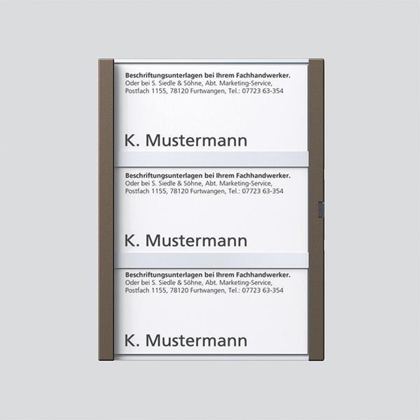 Siedle TM 612-3, BTM 650-03 BG Namensschild komplett