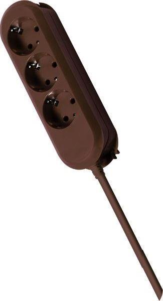 Bachmann Tischsteckdose 388.471 3fach geschraubt braun