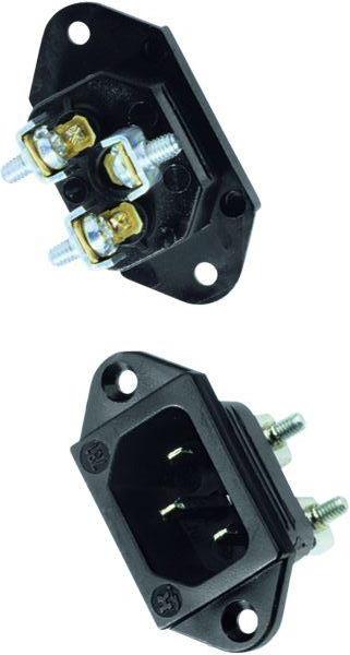 Bachmann Kaltgeräteeinbaustecker 917.170 70 Grad schwarz