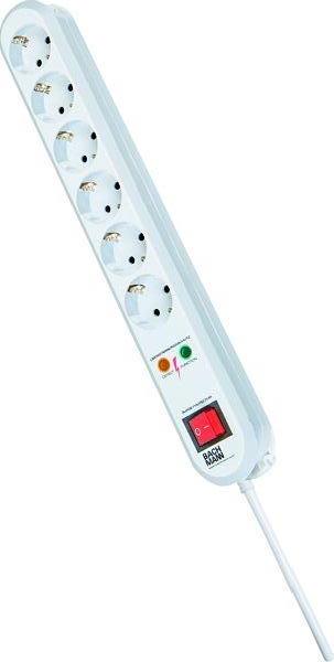 Bachmann Tischsteckdose 381.2501K 6fach weiss