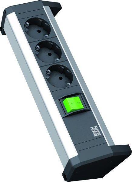 Bachmann DESK 3xSCHUKO 1xSchalter 3,0m 339.1001 Festanschluss