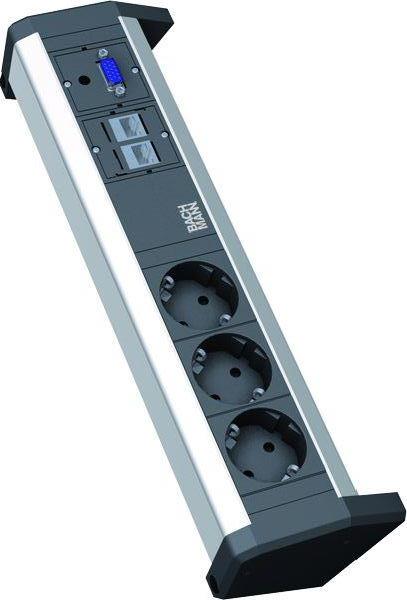 Bachmann Steckdosenverteiler 339.1005 DESK 3xSch 2xCAT5e 1xVGA+Klinke