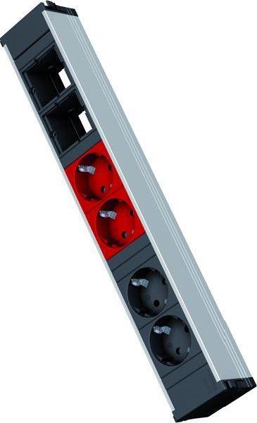 Bachmann Steckdosenleiste f. Coni 2xSchutzkontaktst.+2xrot 2xAbd.