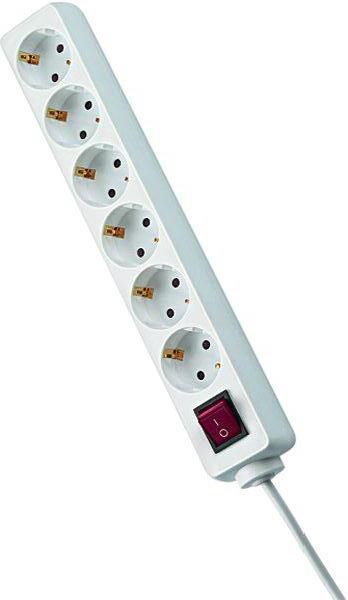 Bachmann Tischsteckdose 381.244S SELLY 6fach weiss 1,5m