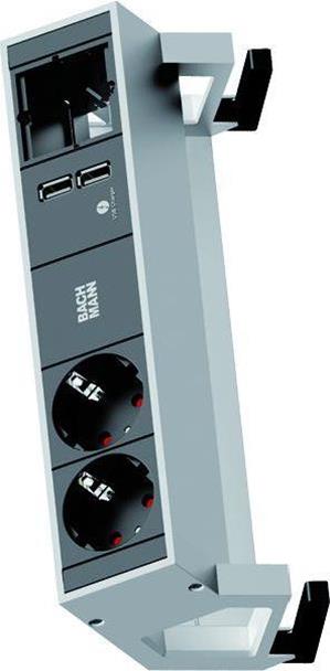 Bachmann Steckdosenleiste DESK2 2xSCHUKO 1xUSB 1xABD weiß
