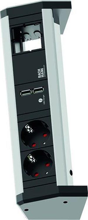 Bachmann Steckdoseneinheit 902.0182 DESK 2xSchuko 1xUSB 1xABD GST18