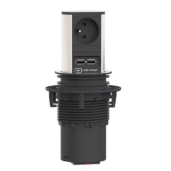 Bachmann Steckdoseneinheit ELEVATOR Edelstahl-Look gestanzt