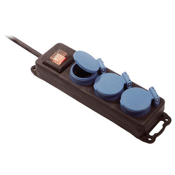 Bachmann Verteilersteckdose SCHUKO 3xSchuko 1xSchalter Strom 1,5m