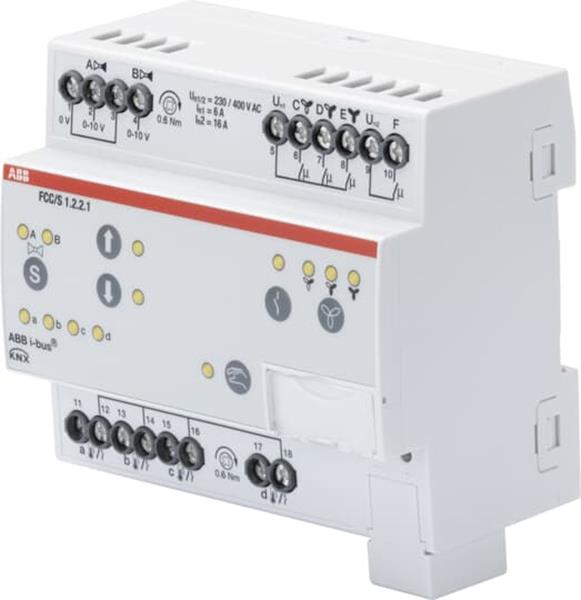 ABB FCC/S1.2.2.1 Fan Coil Controller, 2 x 0-10 V, man Bedienung, 3-stufig, REG