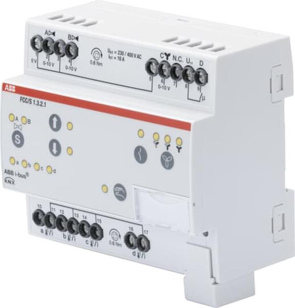 ABB FCC/S1.3.2.1 Fan Coil Controller, 3 x 0-10 V, manuelle Bedienung, REG