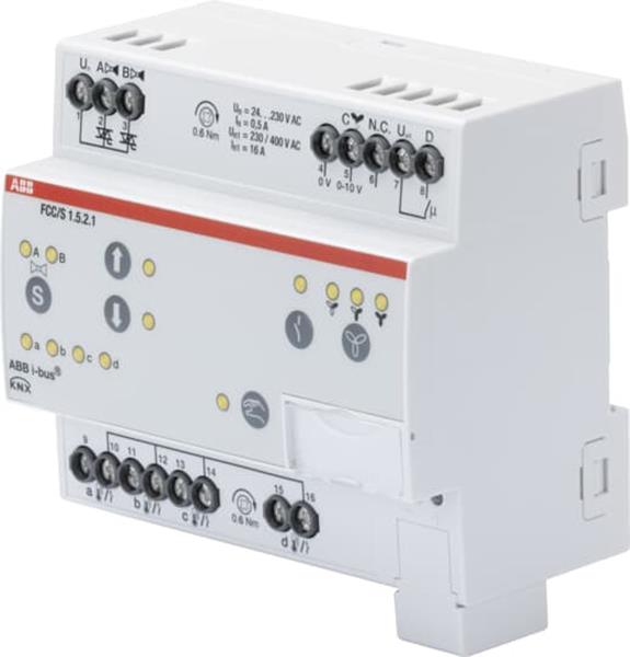 ABB FCC/S1.5.2.1 Fan Coil Controller, 2 x PWM, 0-10 V, manuelle Bedienung, REG