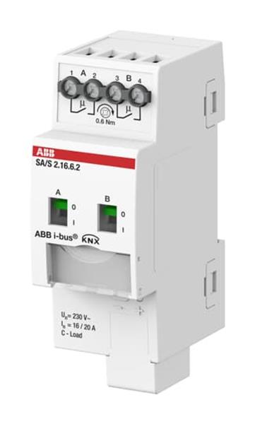 ABB SA/S2.16.6.2 Schaltaktor, 2fach, 16 A, C-Last mit Energiefunktion, REG