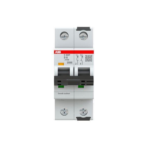 ABB S302P-D8 Sicherungsautomat D-Char., 25kA, 8A, 2P ABB S302P-D8 Sicherungsautomat D-Char., 25kA, 8A, 2P
