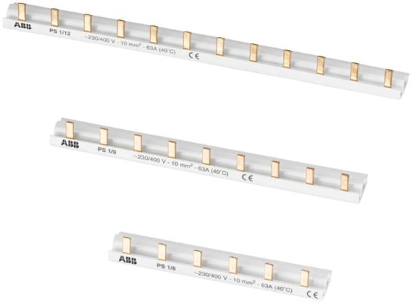 ABB PS1/2/16 Phasenschiene 1Ph.,2Pins,16qmm, inkl.Endkappen
