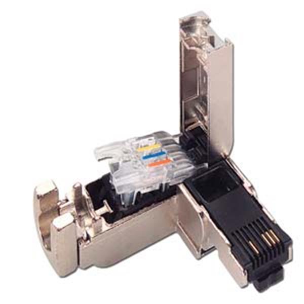IE FC RJ45 Plug 90 2x2, RJ45 Steckverbinder mit FC Anschlusst., 90 Grad, 1 St.