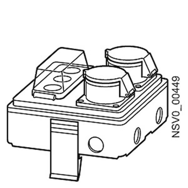 Siemens BD2-AK1/2CEE163S14 ABGANGSKASTEN 16A / 2X1-POL D01 + 2 X 3 POLIG CEE