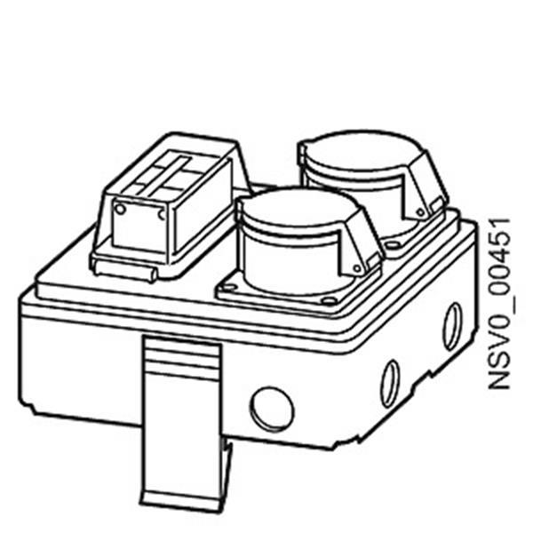 Siemens BD2-AK1/2CEE163A161 ABGANGSKASTEN 16A /2X1-POL MCB( B) + 2 X 3 POLIG CEE