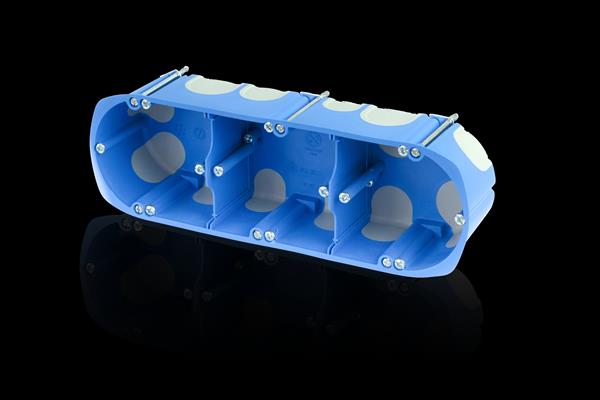 HW-Gerätedose winddicht,, 3-fach, Fräsloch 68 mm