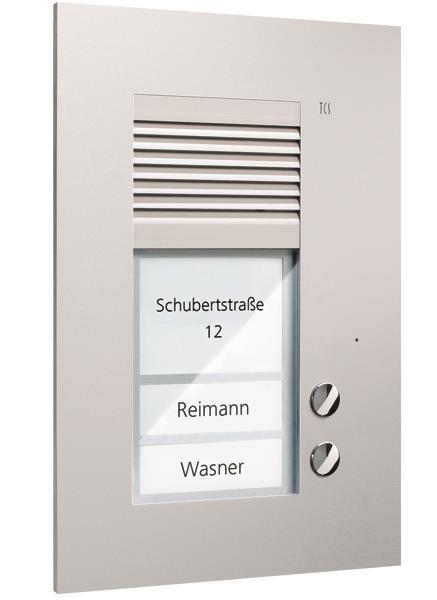 TCS Audio Außenstation Serie PUK 2 Klingeltasten (rechtsbündig), 1-spaltig, UP s